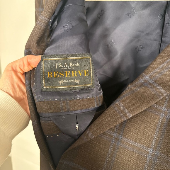 Jos. A. Bank Reserve NWT 100% Wool $698 Sport Coat Blazer Brown Plaid 46R - Picture 3 of 12